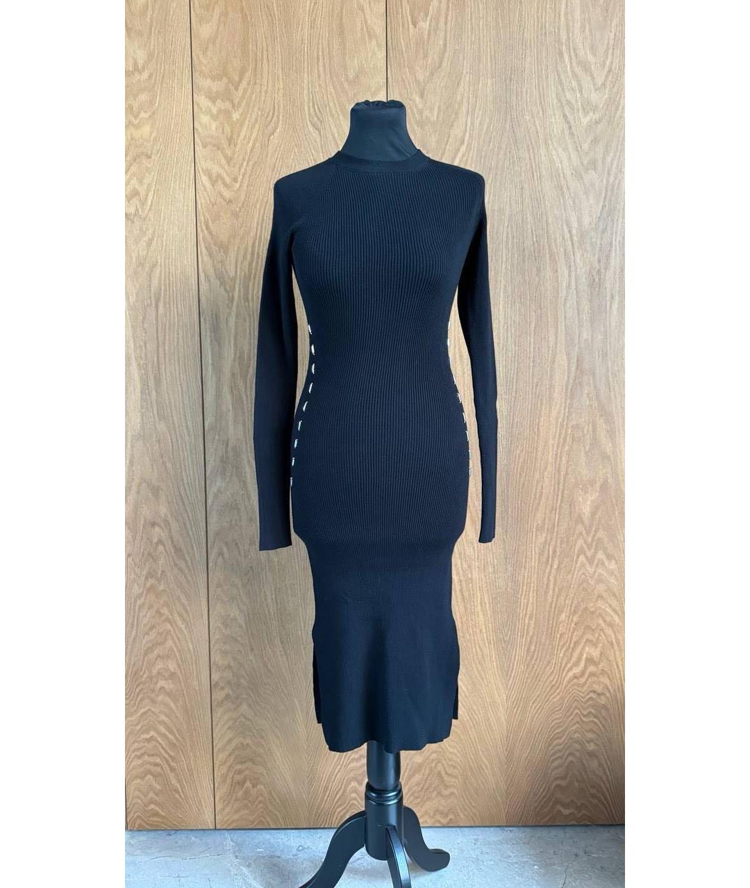 MUGLER Черное вискозное повседневное платье, фото 2
