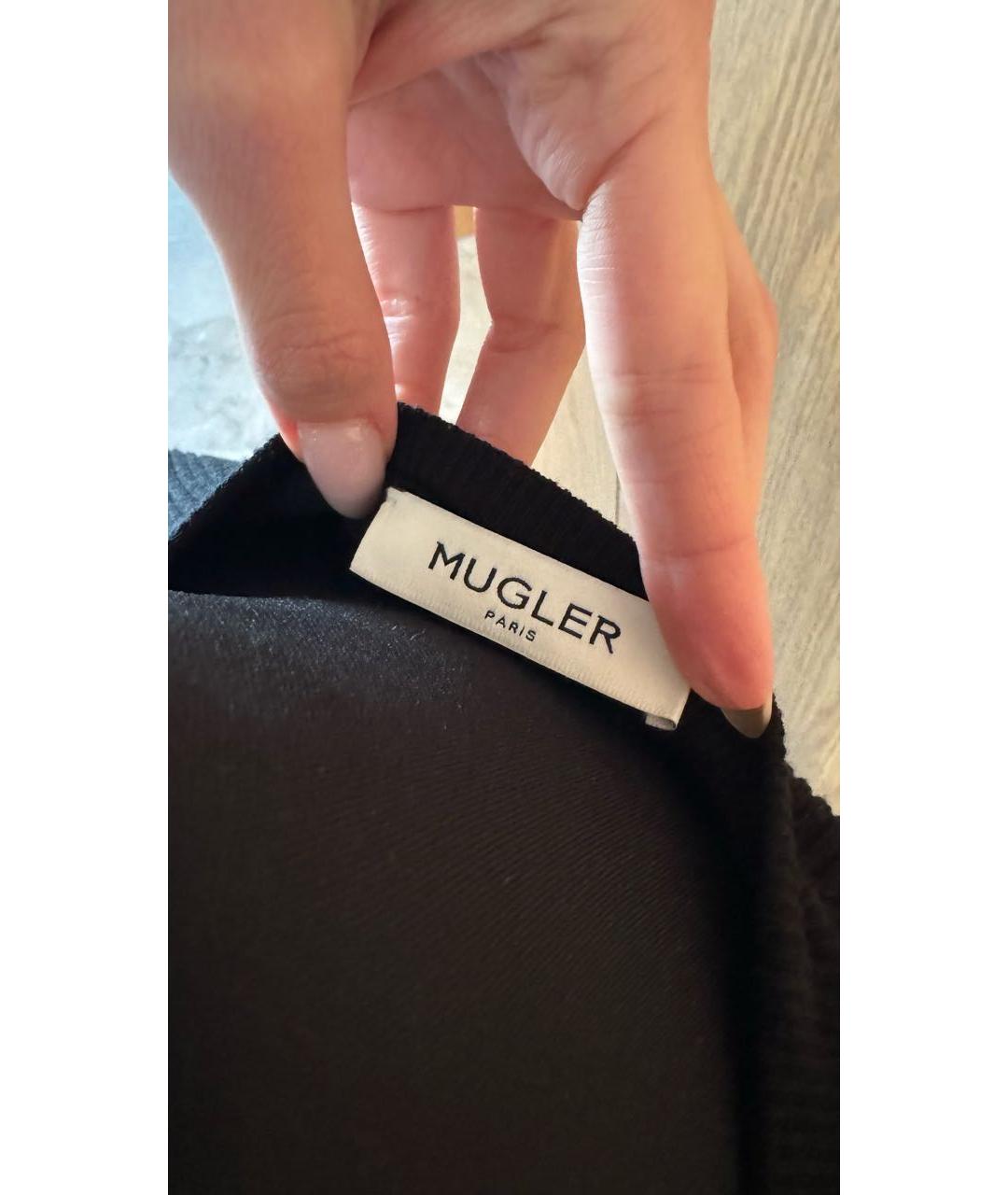 MUGLER Черное вискозное повседневное платье, фото 7