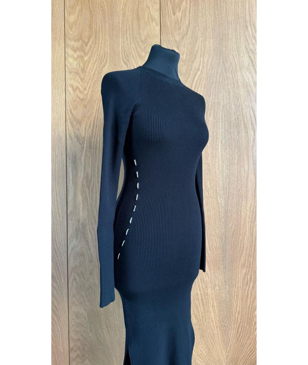 MUGLER Черное вискозное повседневное платье, фото 6