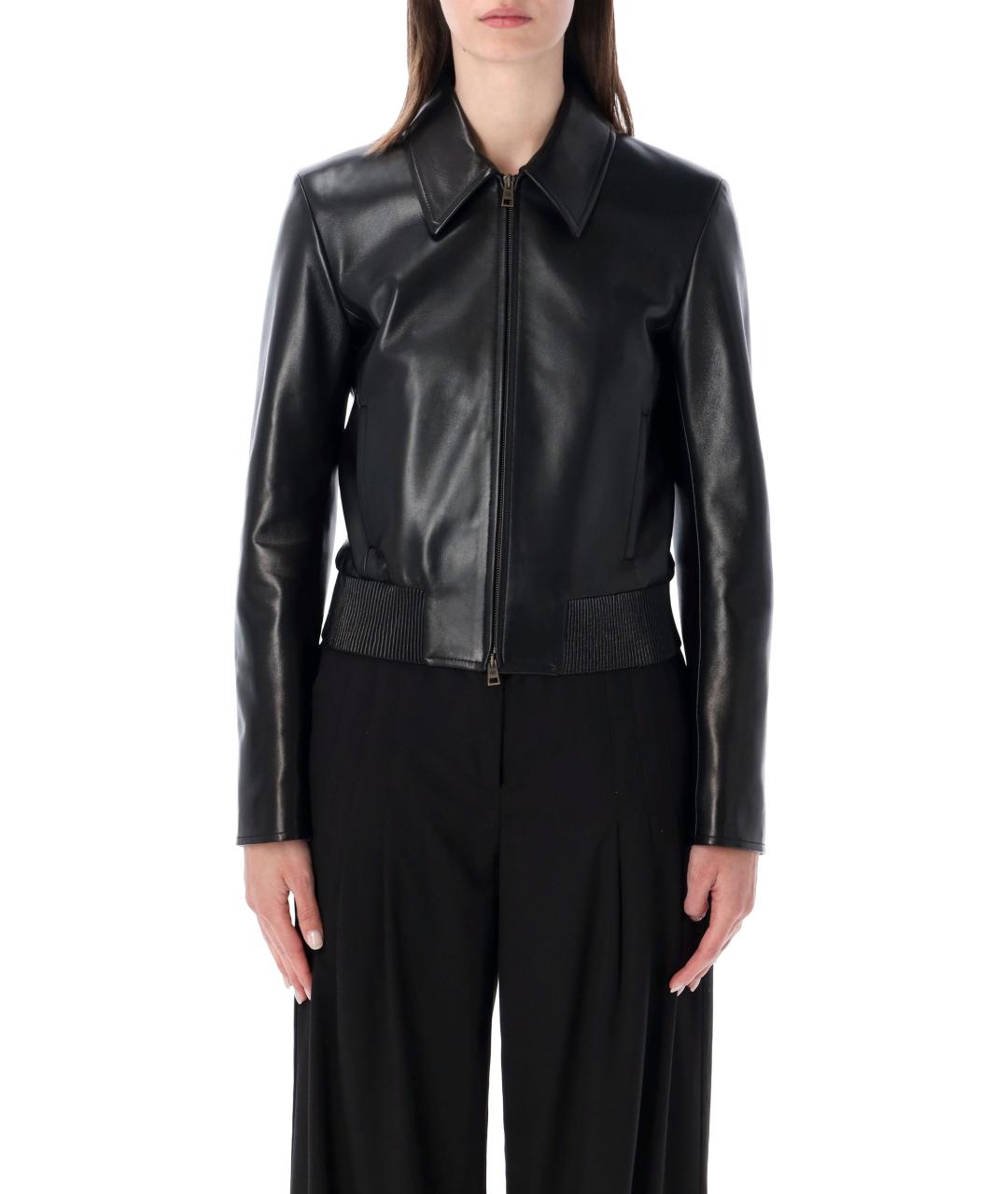 BALENCIAGA Черная кожаная куртка, фото 1