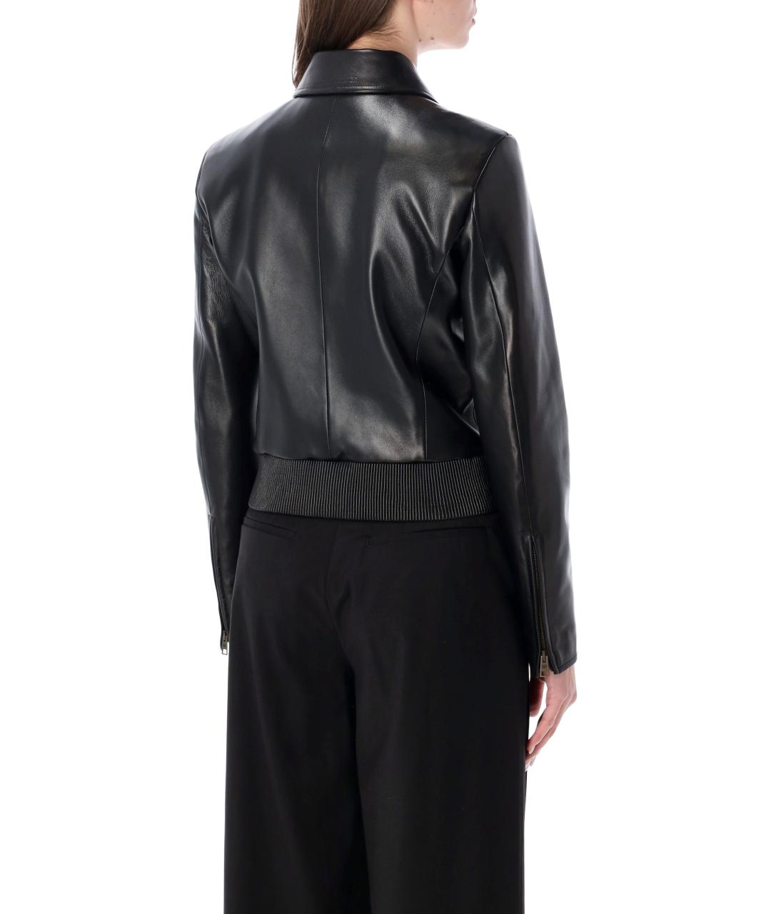 BALENCIAGA Черная кожаная куртка, фото 2