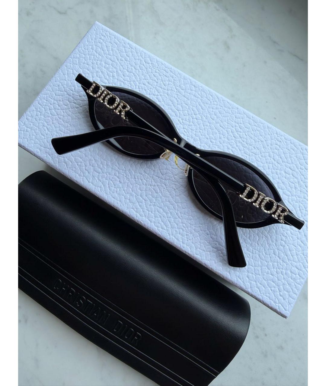 CHRISTIAN DIOR Черные пластиковые солнцезащитные очки, фото 4