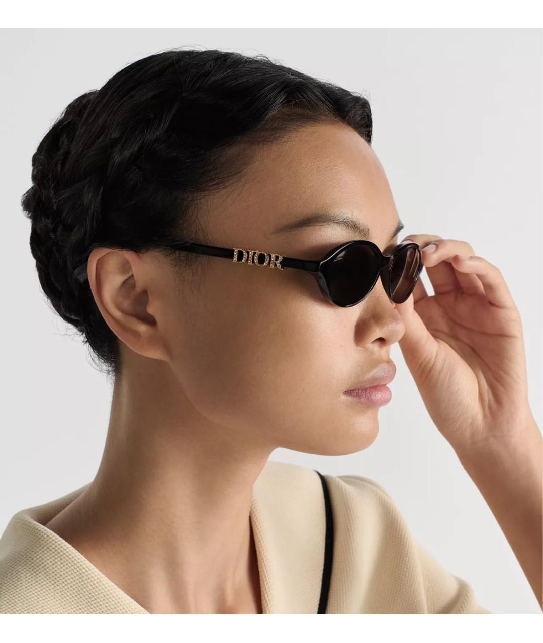 CHRISTIAN DIOR Черные пластиковые солнцезащитные очки, фото 6