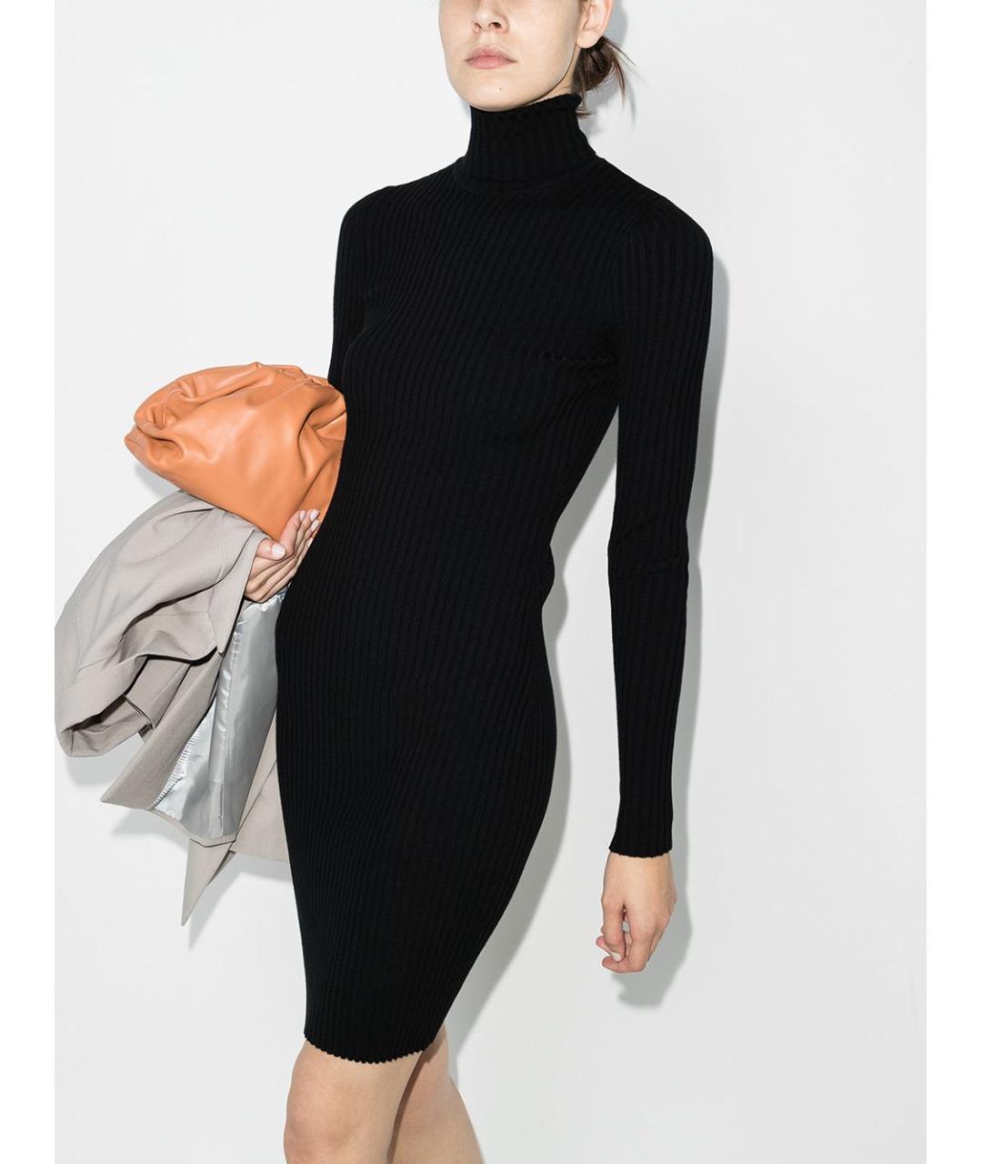 WOLFORD Черное шерстяное повседневное платье, фото 2