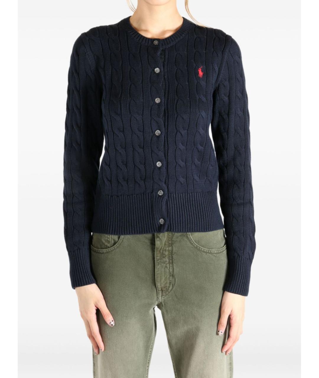 POLO RALPH LAUREN Темно-синий хлопковый кардиган, фото 4