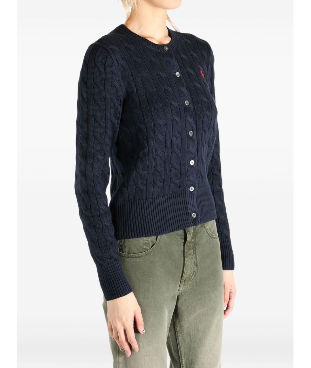 POLO RALPH LAUREN Темно-синий хлопковый кардиган, фото 3