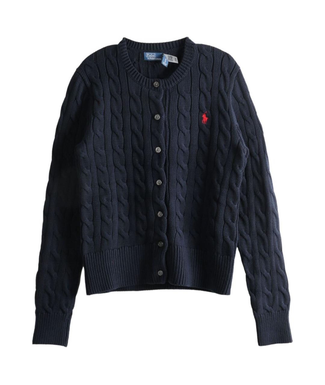 POLO RALPH LAUREN Темно-синий хлопковый кардиган, фото 1