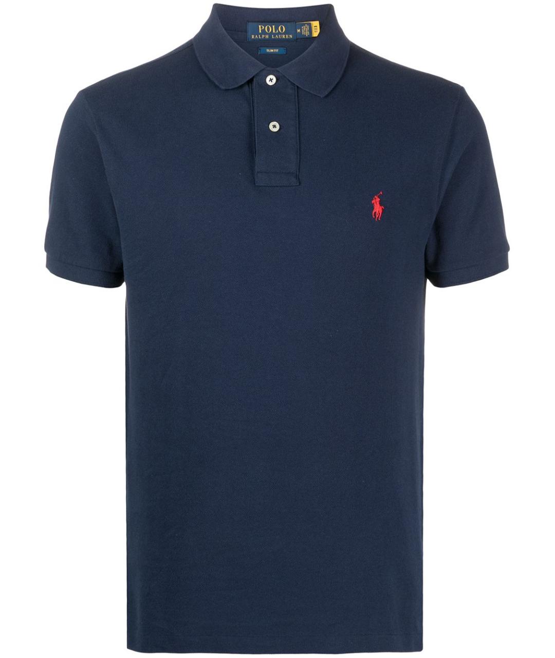 POLO RALPH LAUREN Синее хлопковое поло с коротким рукавом, фото 1