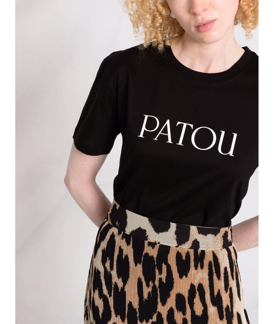PATOU Черная хлопковая футболка, фото 5
