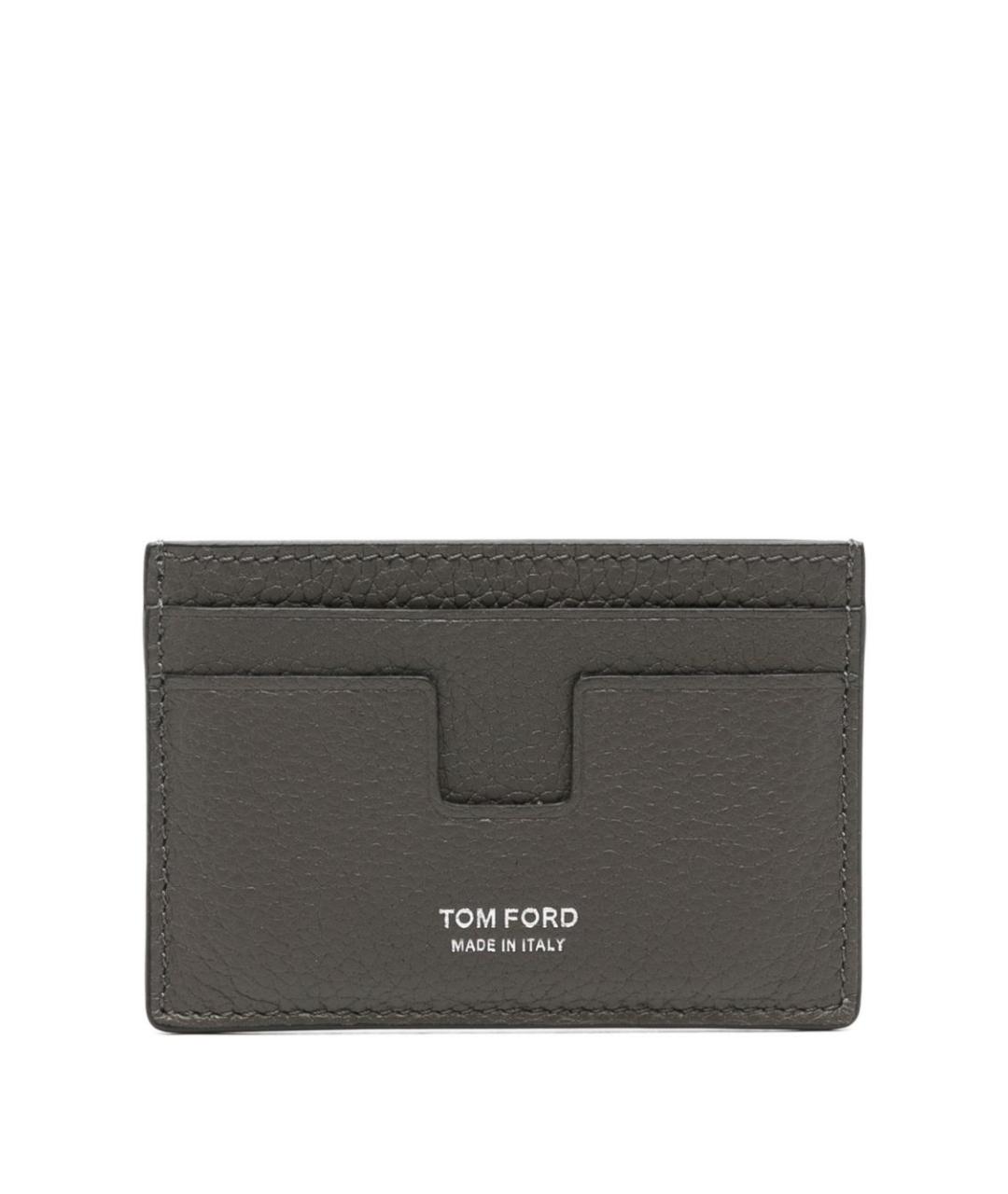 TOM FORD Серый кожаный кардхолдер, фото 1