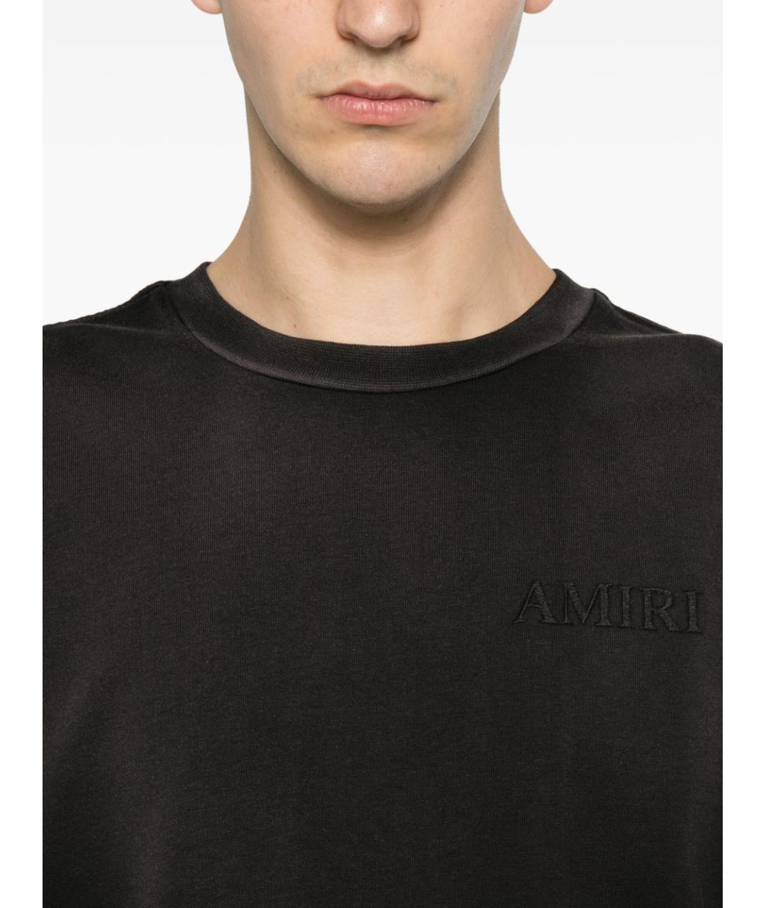 AMIRI Черная хлопковая футболка, фото 4