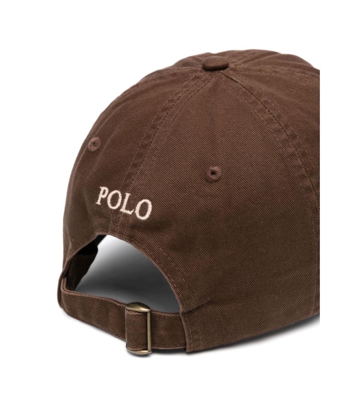 POLO RALPH LAUREN Коричневая хлопковая кепка, фото 2