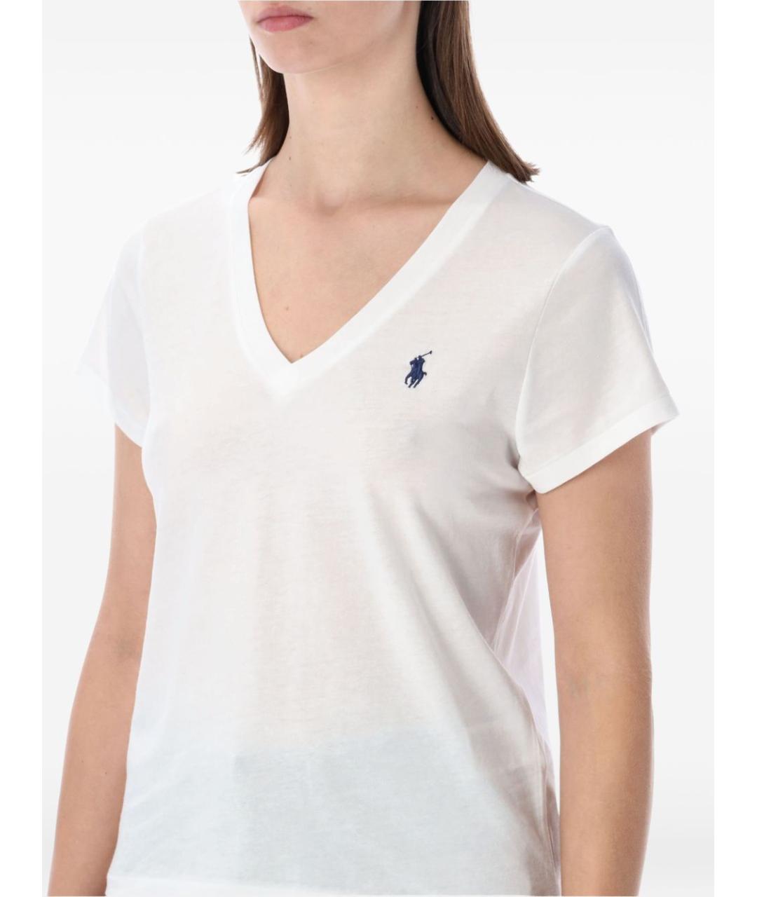 POLO RALPH LAUREN Белая хлопковая футболка, фото 3