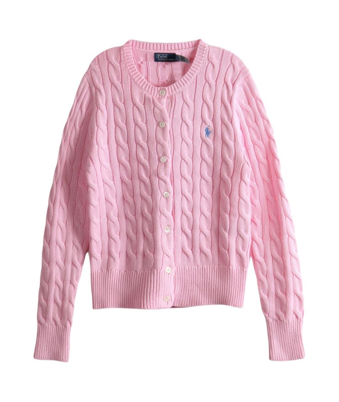 POLO RALPH LAUREN Розовый хлопковый кардиган, фото 1