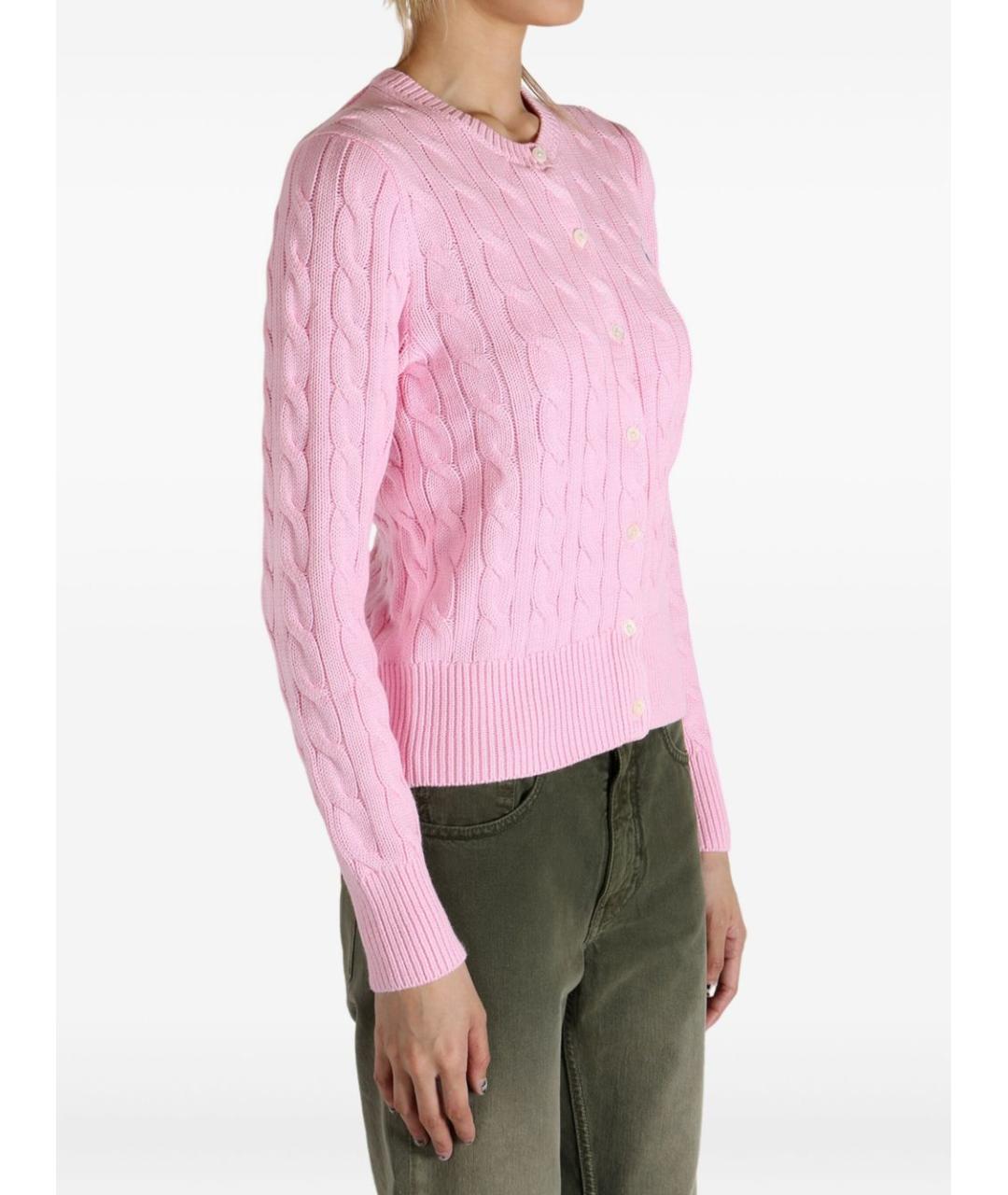 POLO RALPH LAUREN Розовый хлопковый кардиган, фото 3