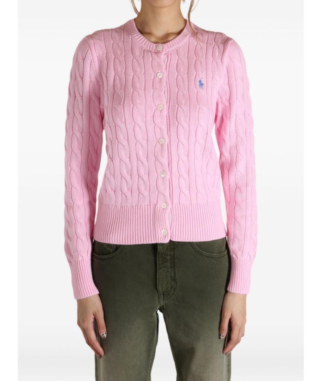 POLO RALPH LAUREN Розовый хлопковый кардиган, фото 4