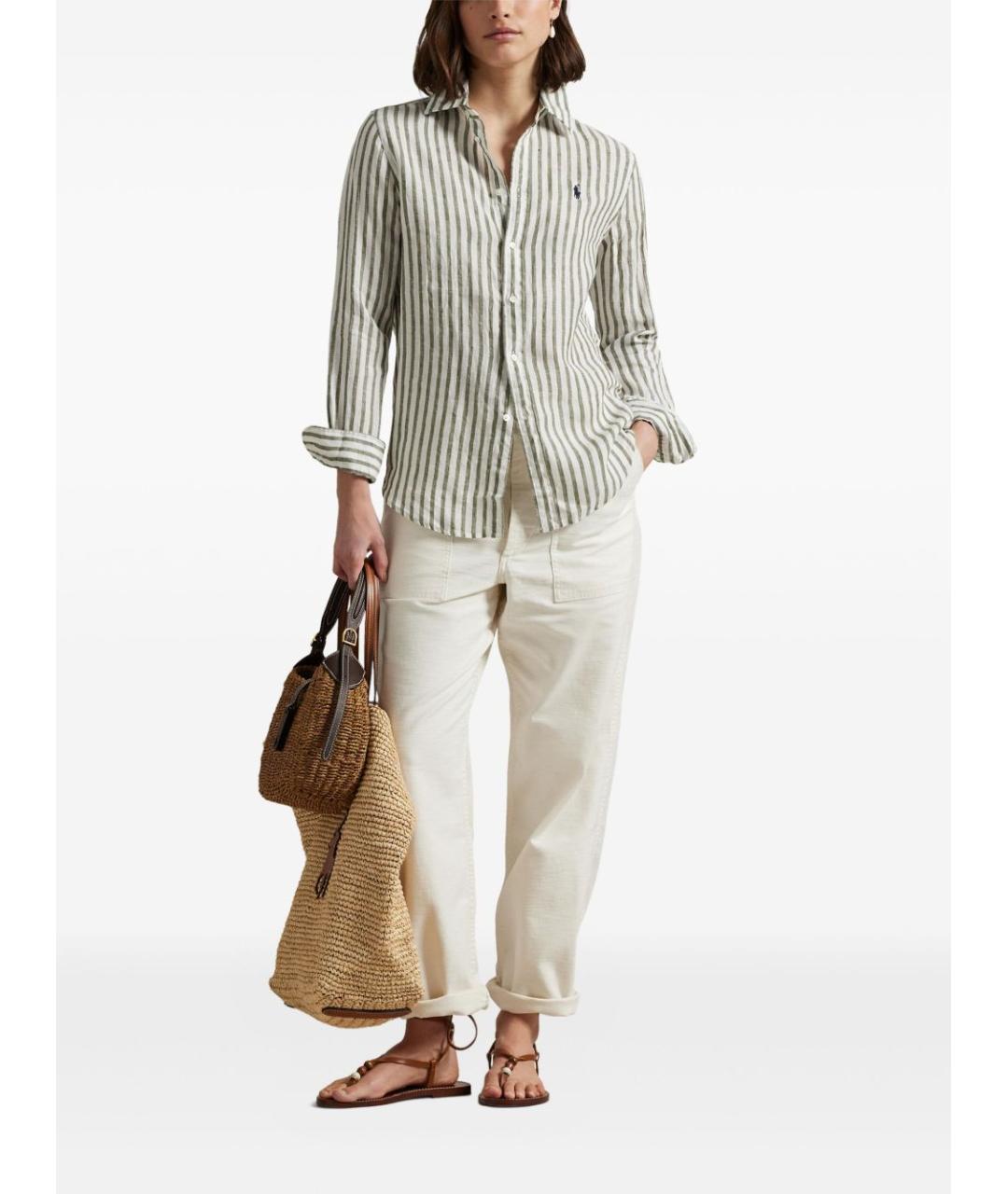 POLO RALPH LAUREN Мульти льняная рубашка, фото 4