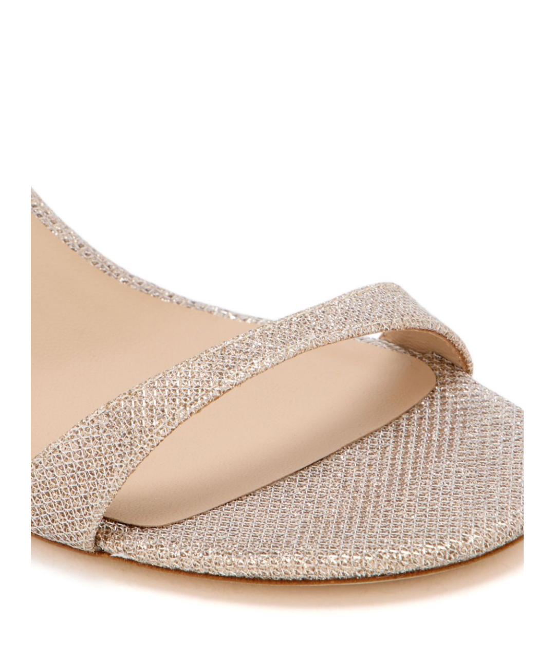 STUART WEITZMAN Золотые текстильные босоножки, фото 2