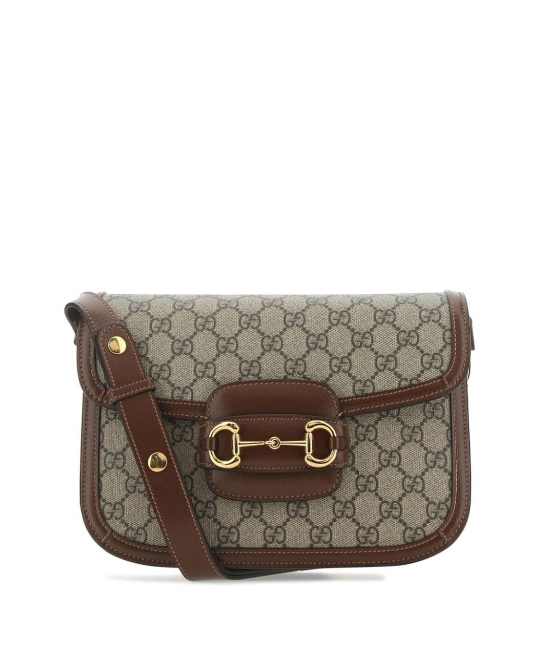 GUCCI Коричневая кожаная сумка через плечо, фото 1