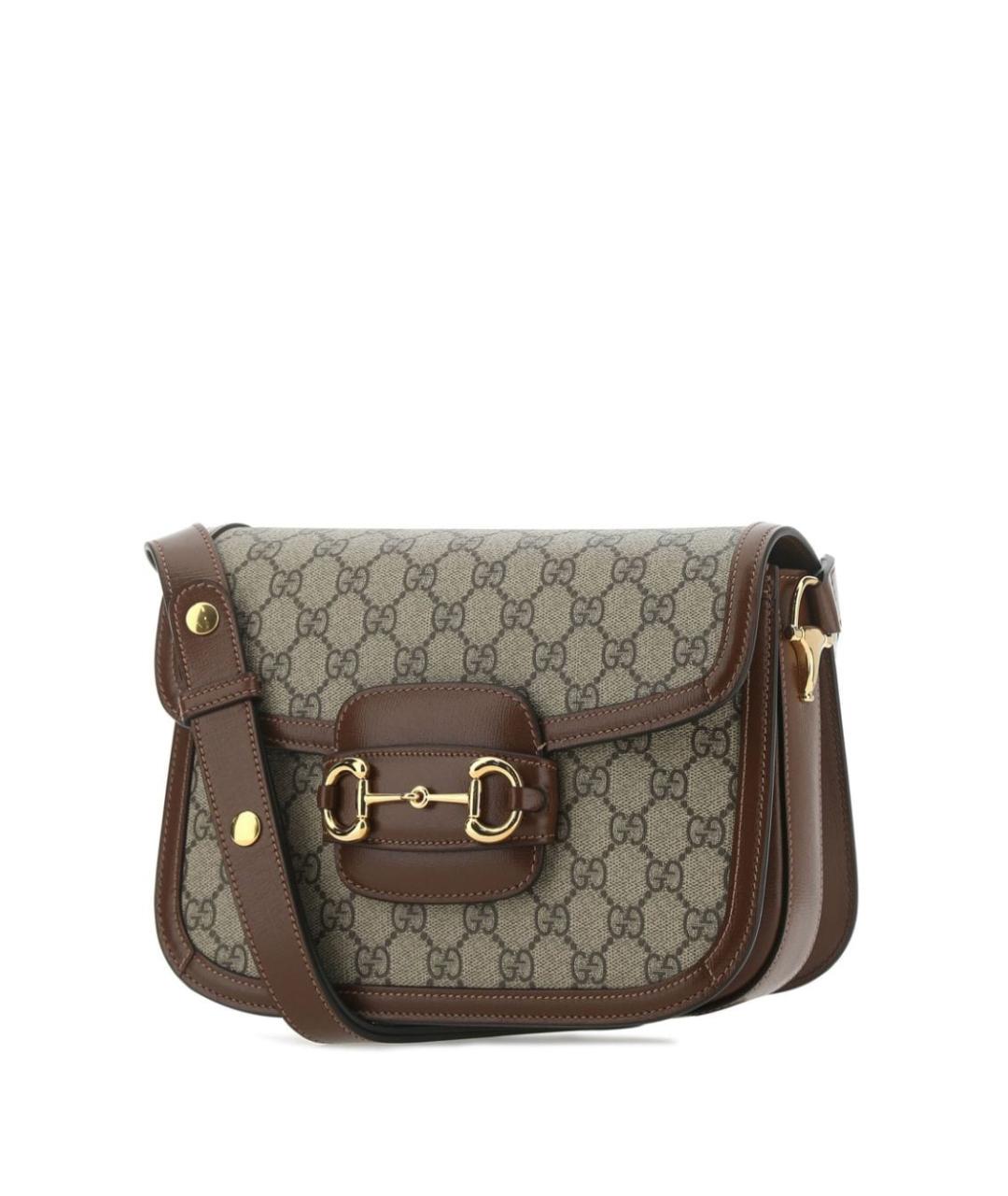 GUCCI Коричневая кожаная сумка через плечо, фото 7