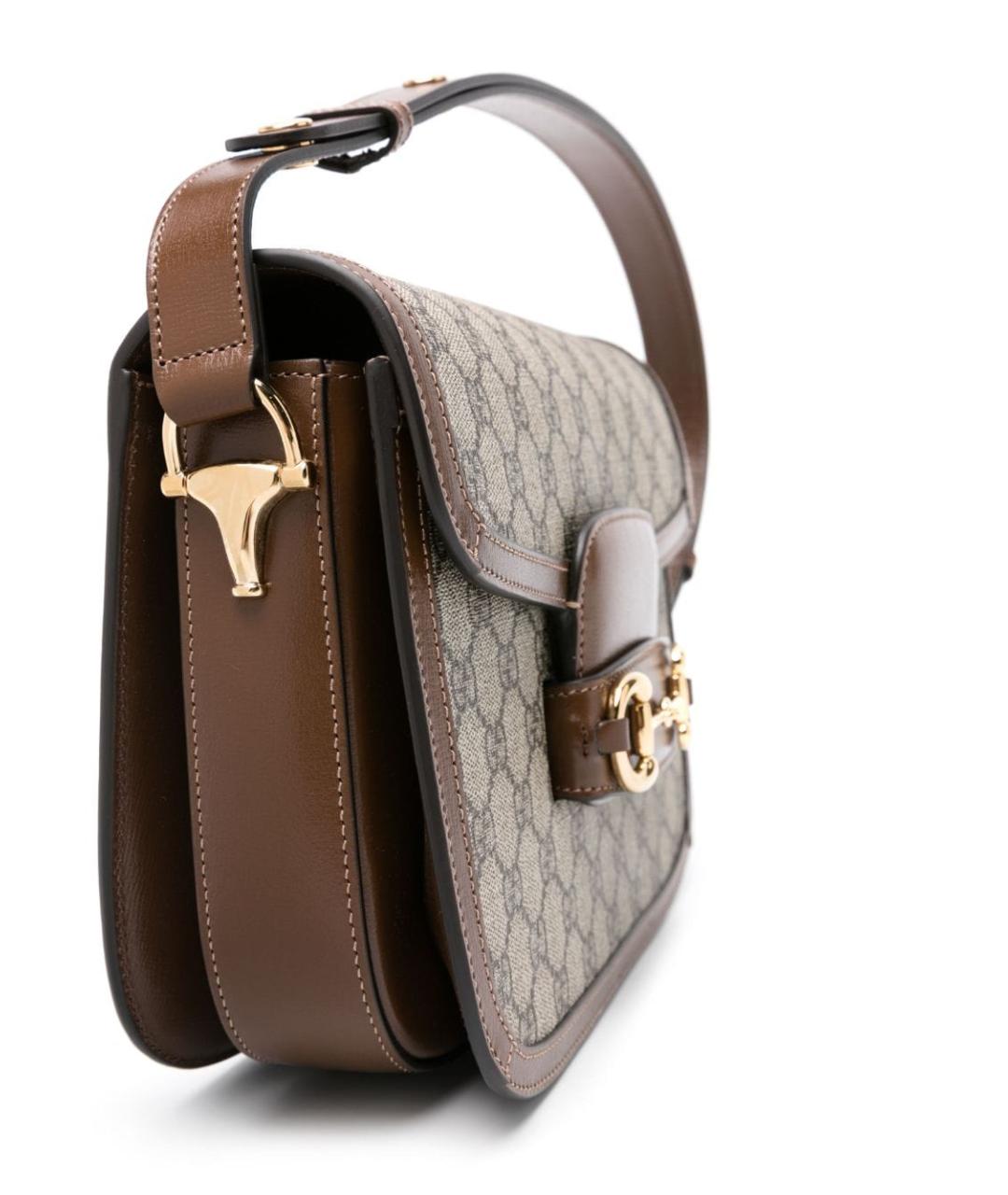 GUCCI Коричневая кожаная сумка через плечо, фото 4