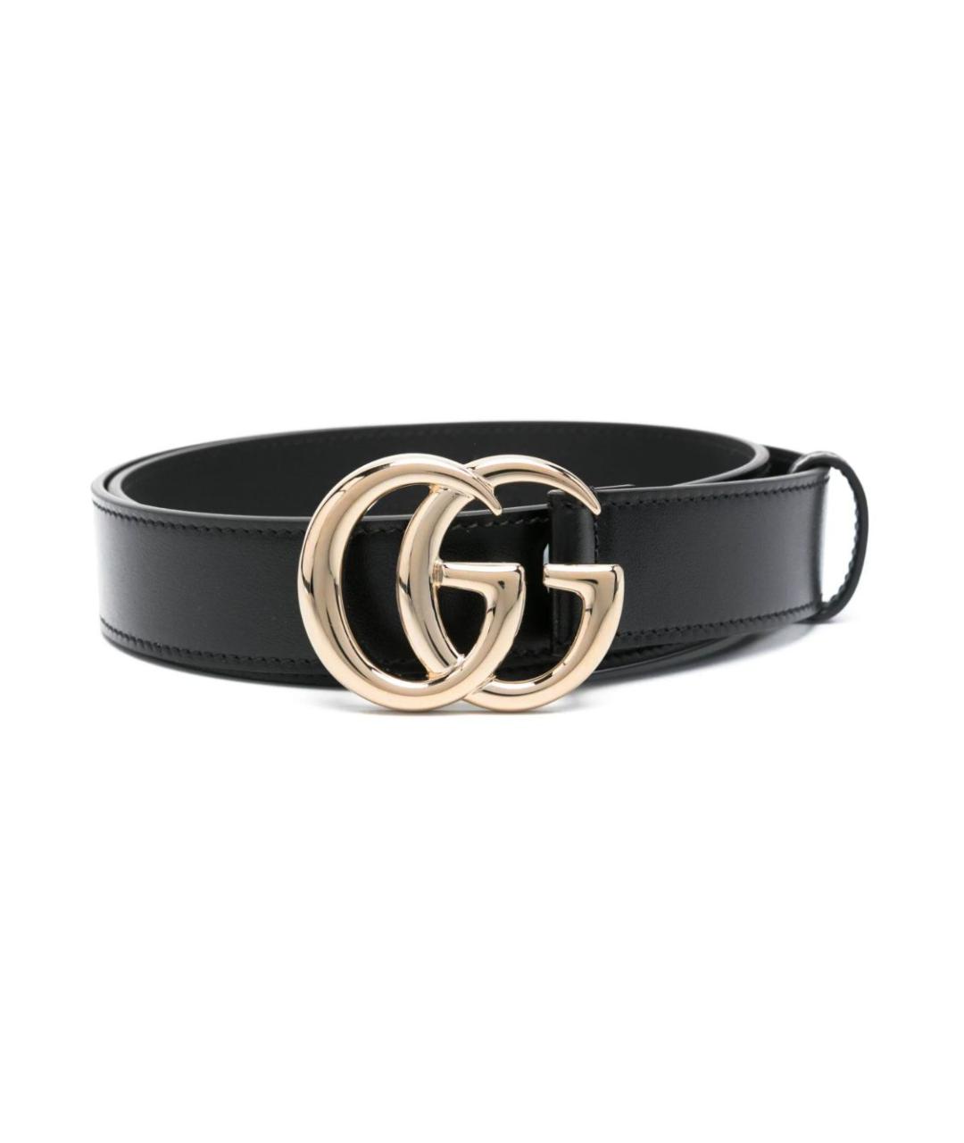 GUCCI Черный кожаный ремень, фото 1