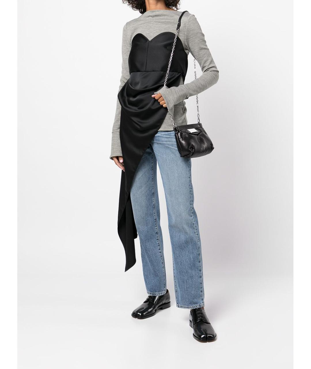 MAISON MARGIELA Черная кожаная сумка через плечо, фото 2