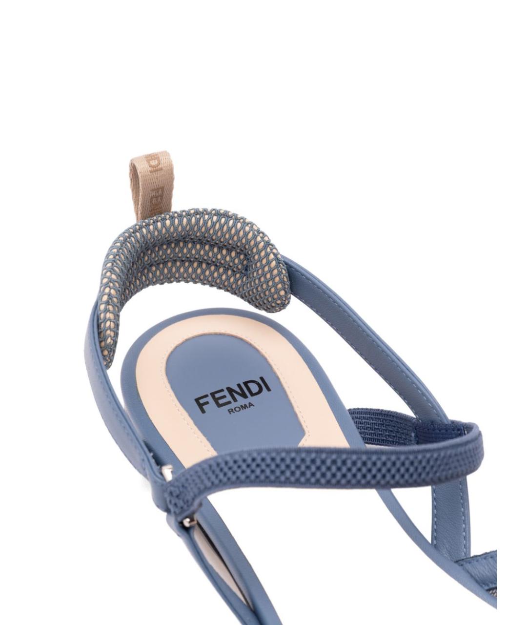 FENDI Синие текстильные балетки, фото 3