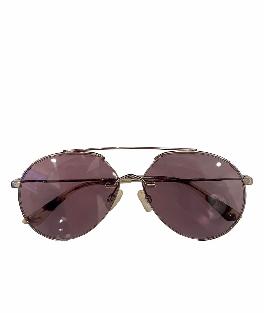 ALEXANDER MCQUEEN Серебряные металлические солнцезащитные очки, фото 1