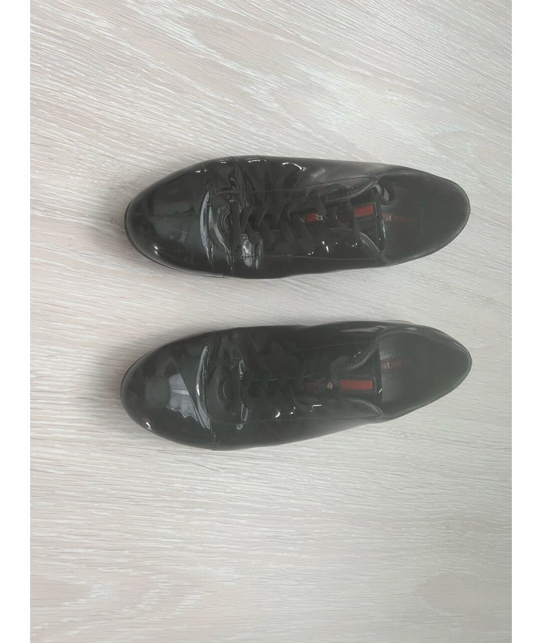 PRADA Черные кроссовки из лакированной кожи, фото 7
