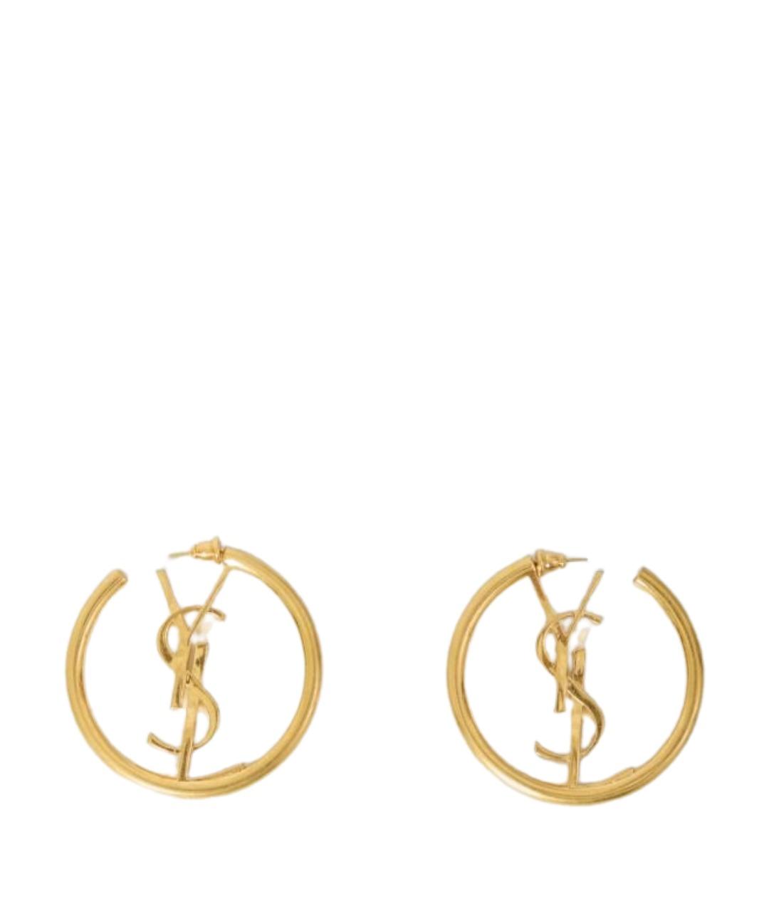 SAINT LAURENT Золотые латунные серьги, фото 1