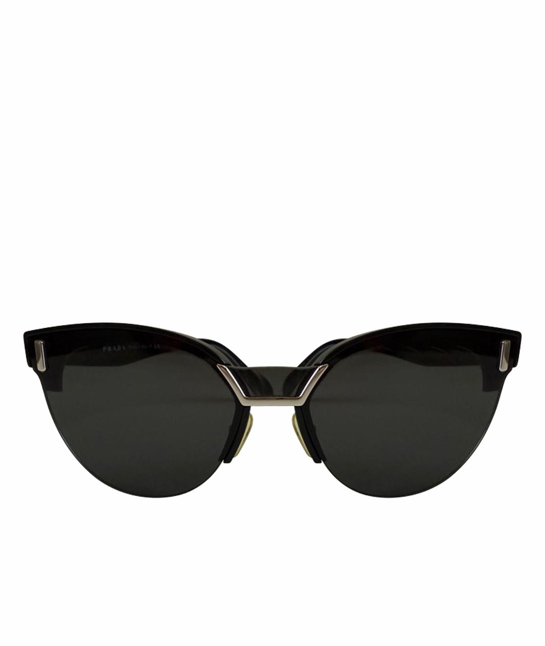 PRADA Черные пластиковые солнцезащитные очки, фото 1