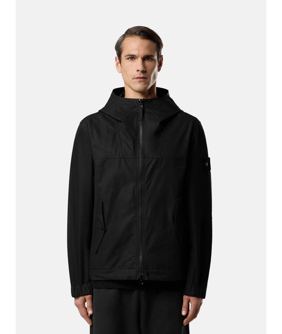 STONE ISLAND Черная хлопковая куртка, фото 3