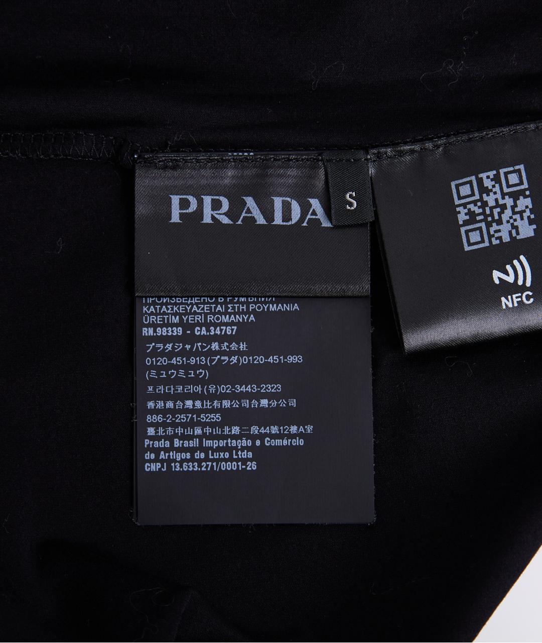 PRADA Черная хлопковая футболка, фото 4