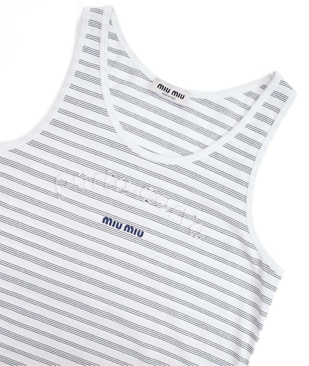 MIU MIU Белая хлопковая майка, фото 4