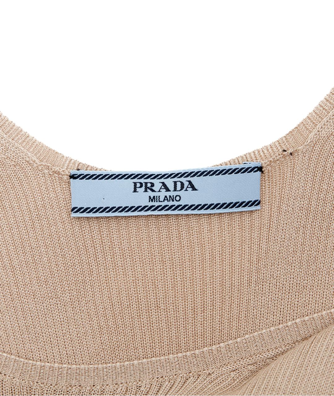 PRADA Бежевое шифоновое вечернее платье, фото 3