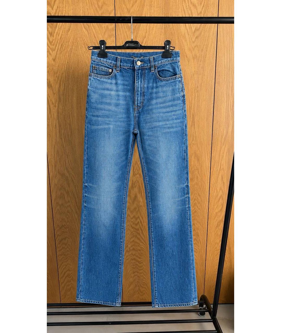 SAINT LAURENT Синие хлопковые прямые джинсы, фото 2