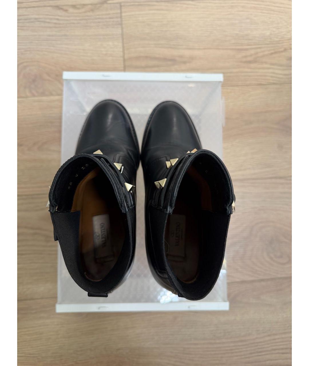 VALENTINO Черные кожаные полусапоги, фото 3