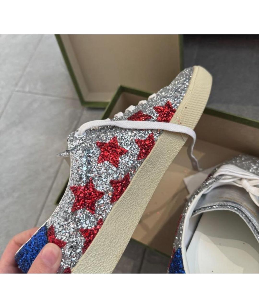 SAINT LAURENT Серебряные кеды, фото 4