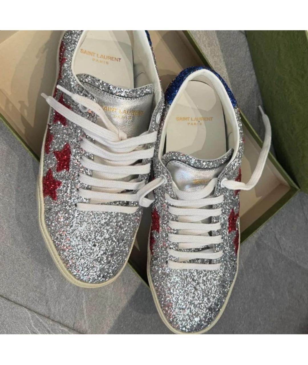 SAINT LAURENT Серебряные кеды, фото 7
