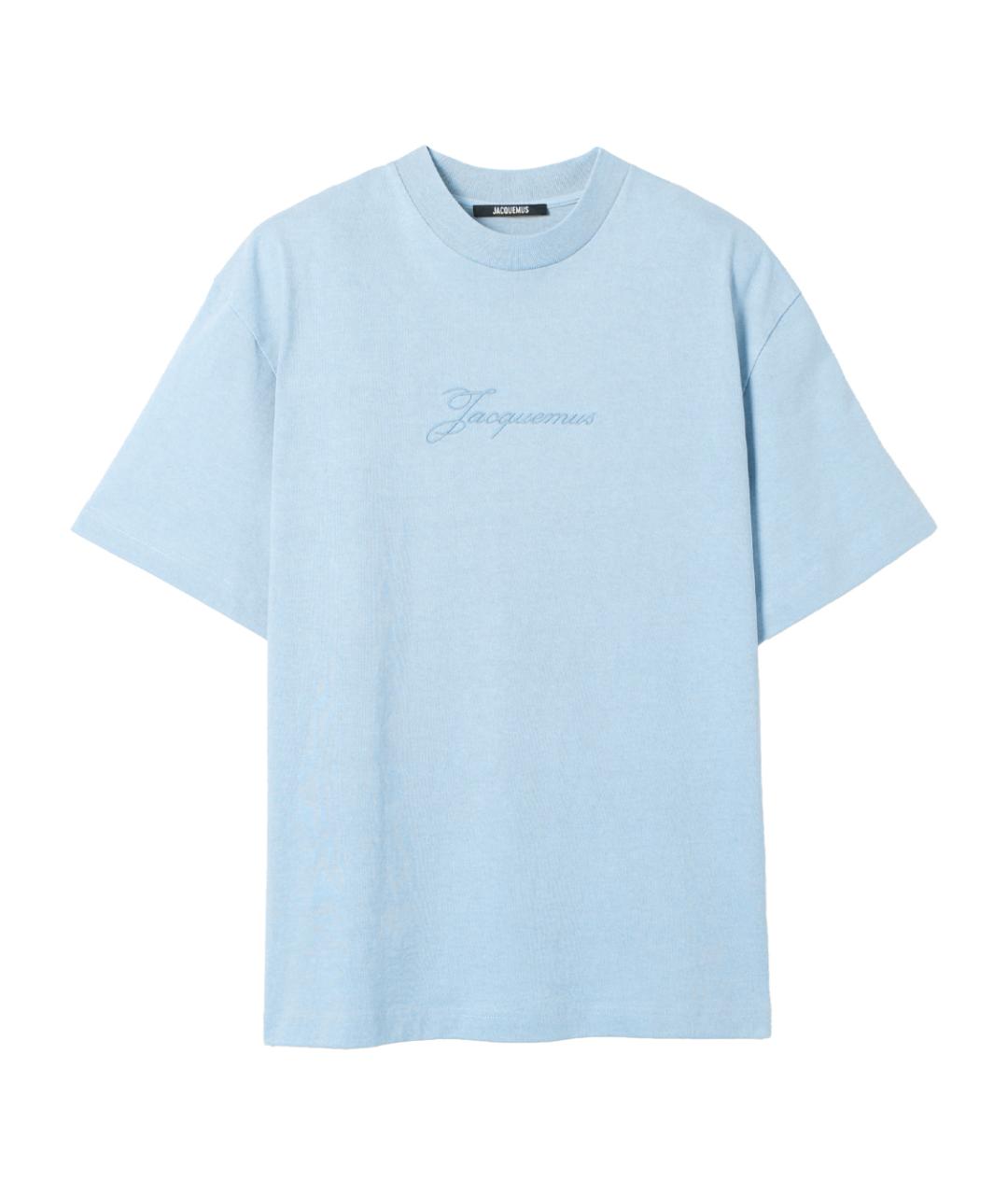 JACQUEMUS Голубая хлопковая футболка, фото 1
