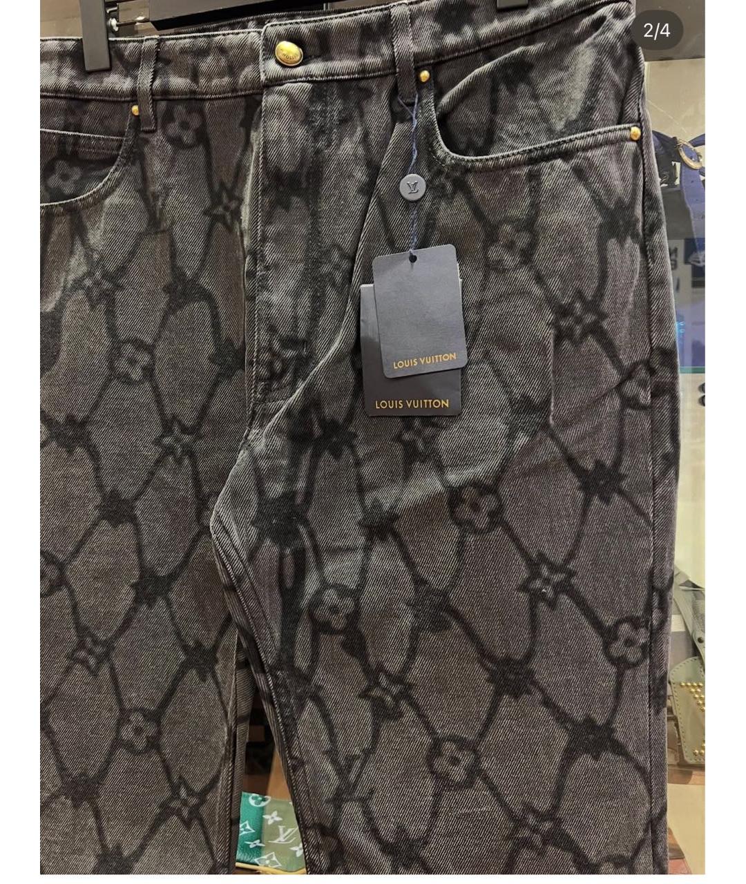 LOUIS VUITTON Черные хлопковые джинсы, фото 2