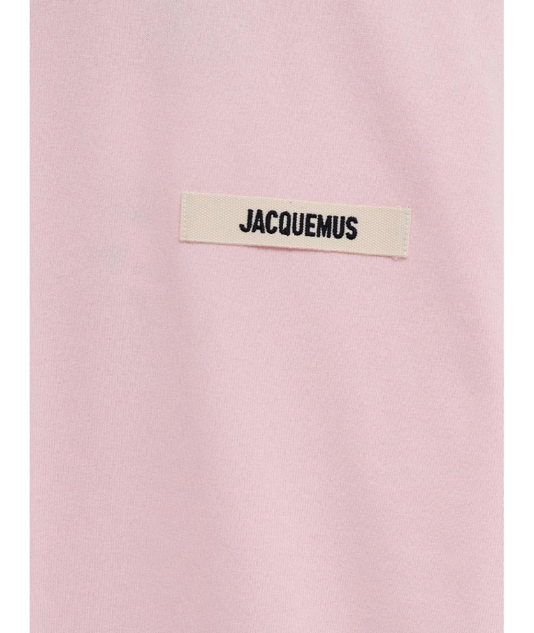 JACQUEMUS Розовая хлопковая футболка, фото 3