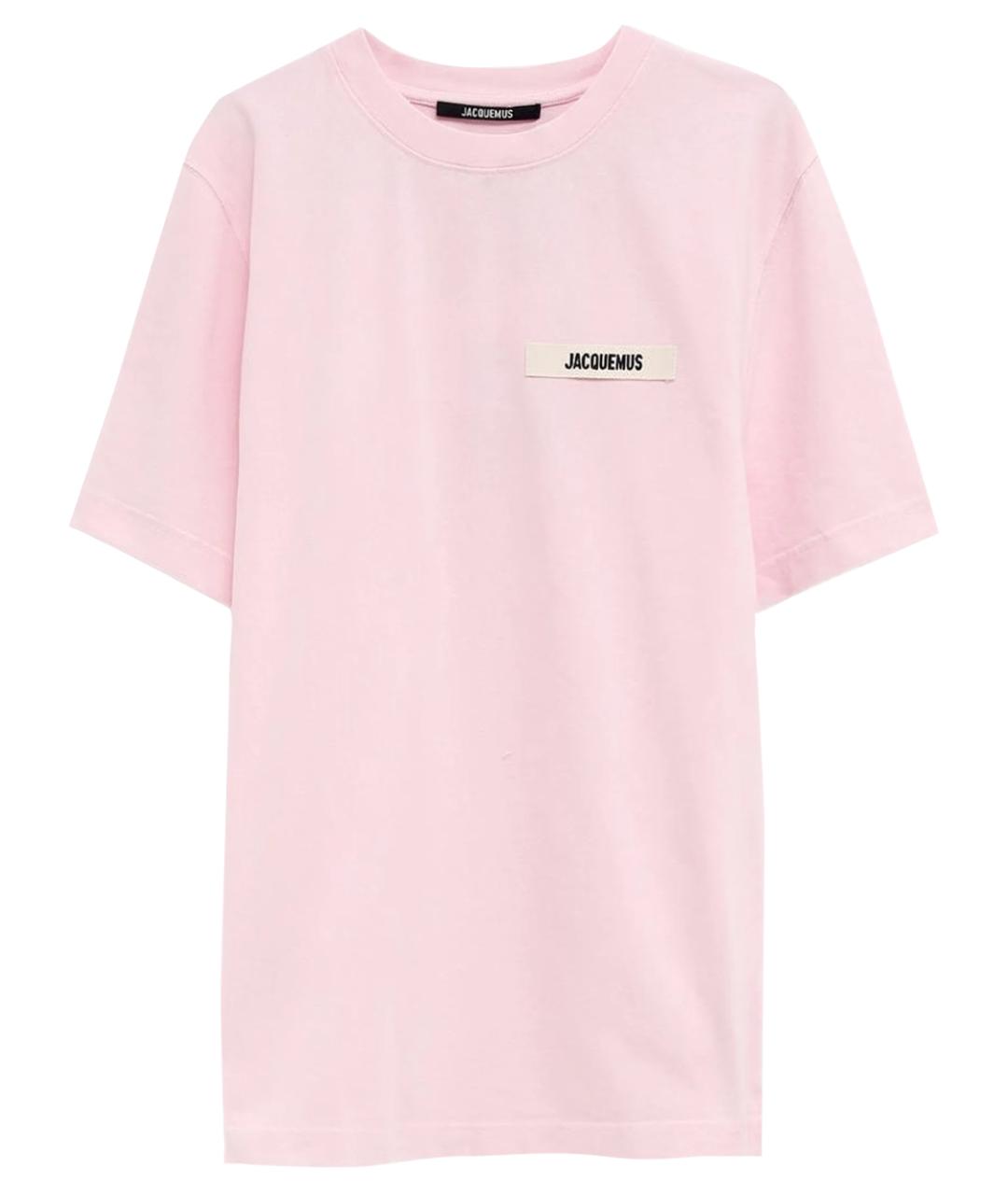 JACQUEMUS Розовая хлопковая футболка, фото 1