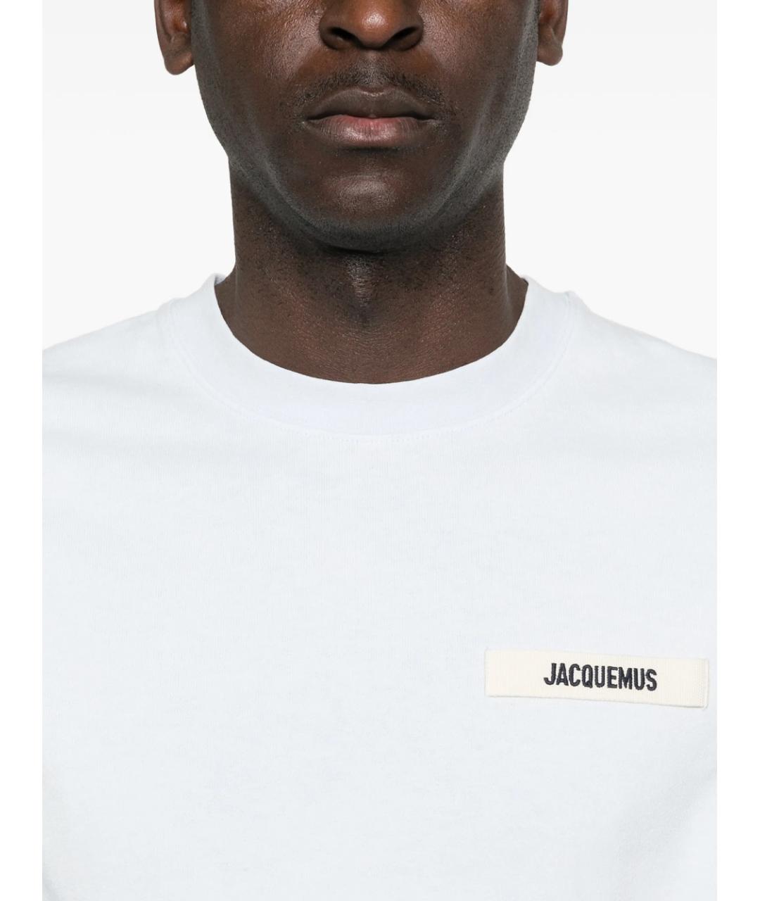 JACQUEMUS Голубая хлопковая футболка, фото 5