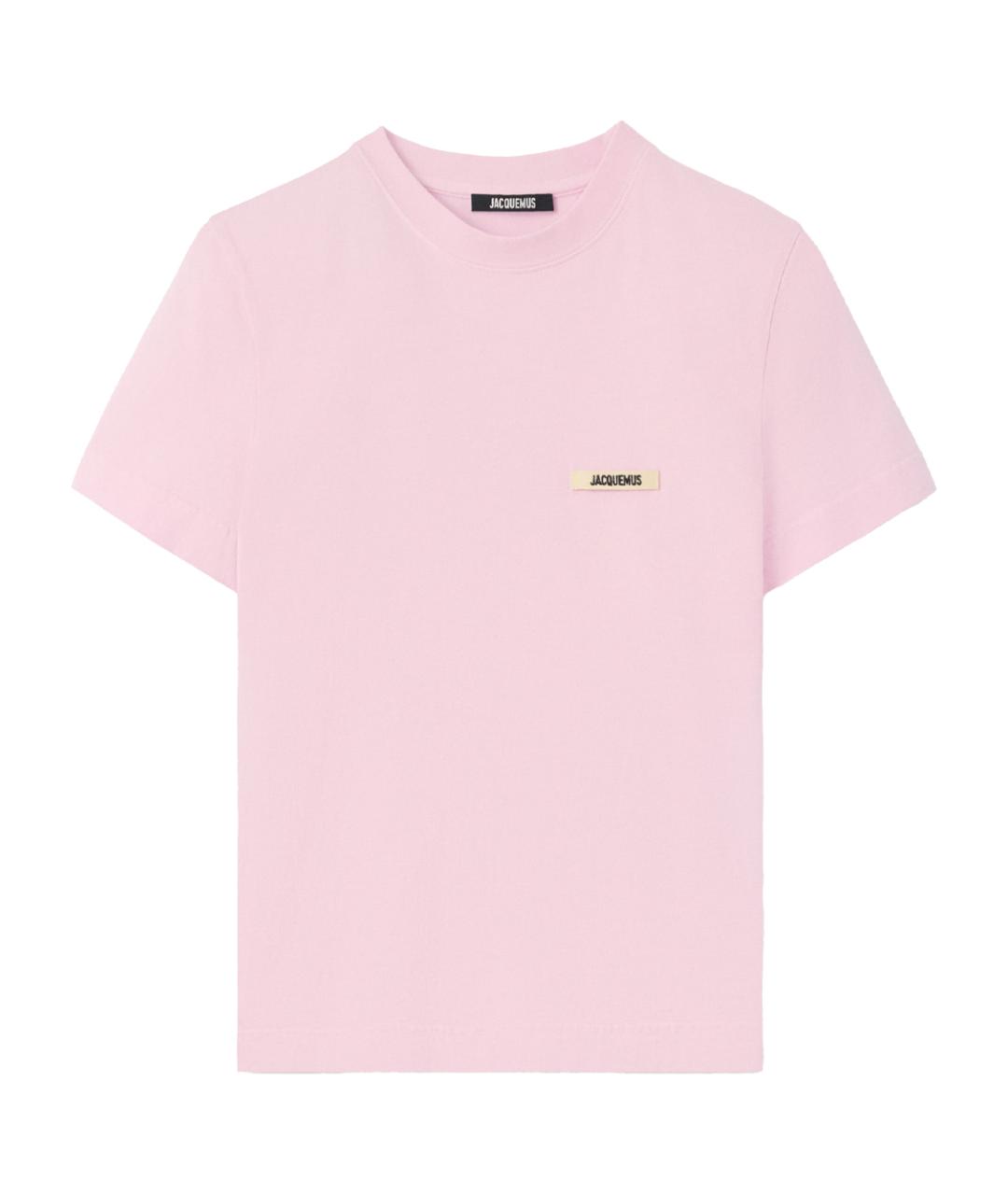 JACQUEMUS Розовая хлопковая футболка, фото 1