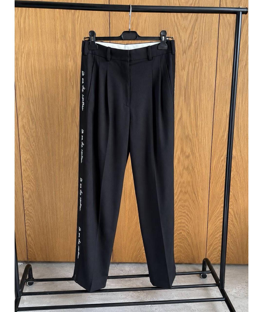 STELLA MCCARTNEY Черные шерстяные прямые брюки, фото 2