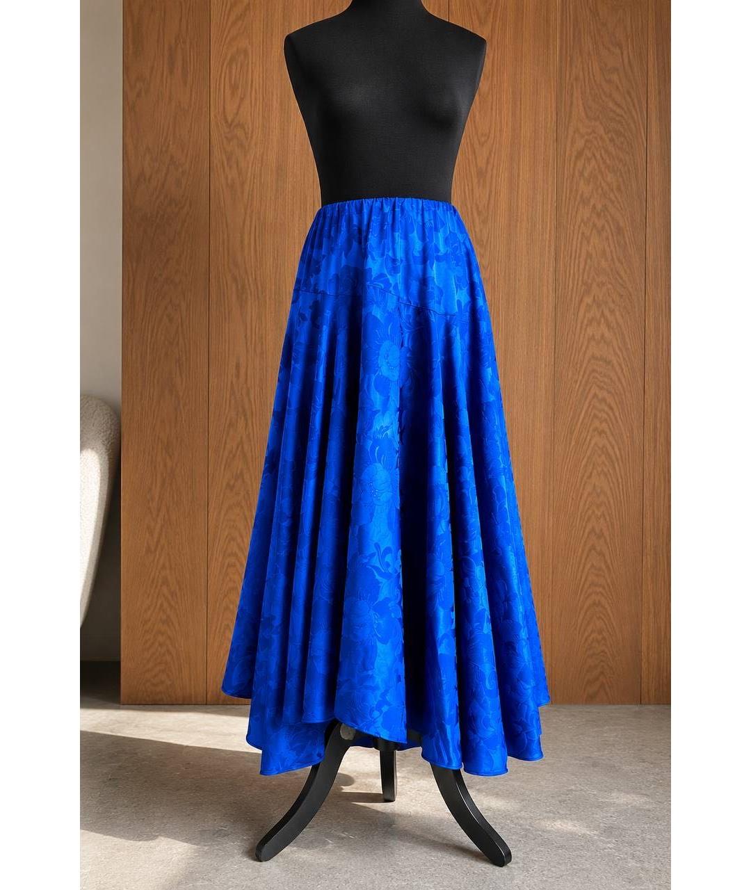 BALENCIAGA Синяя вискозная юбка макси, фото 2