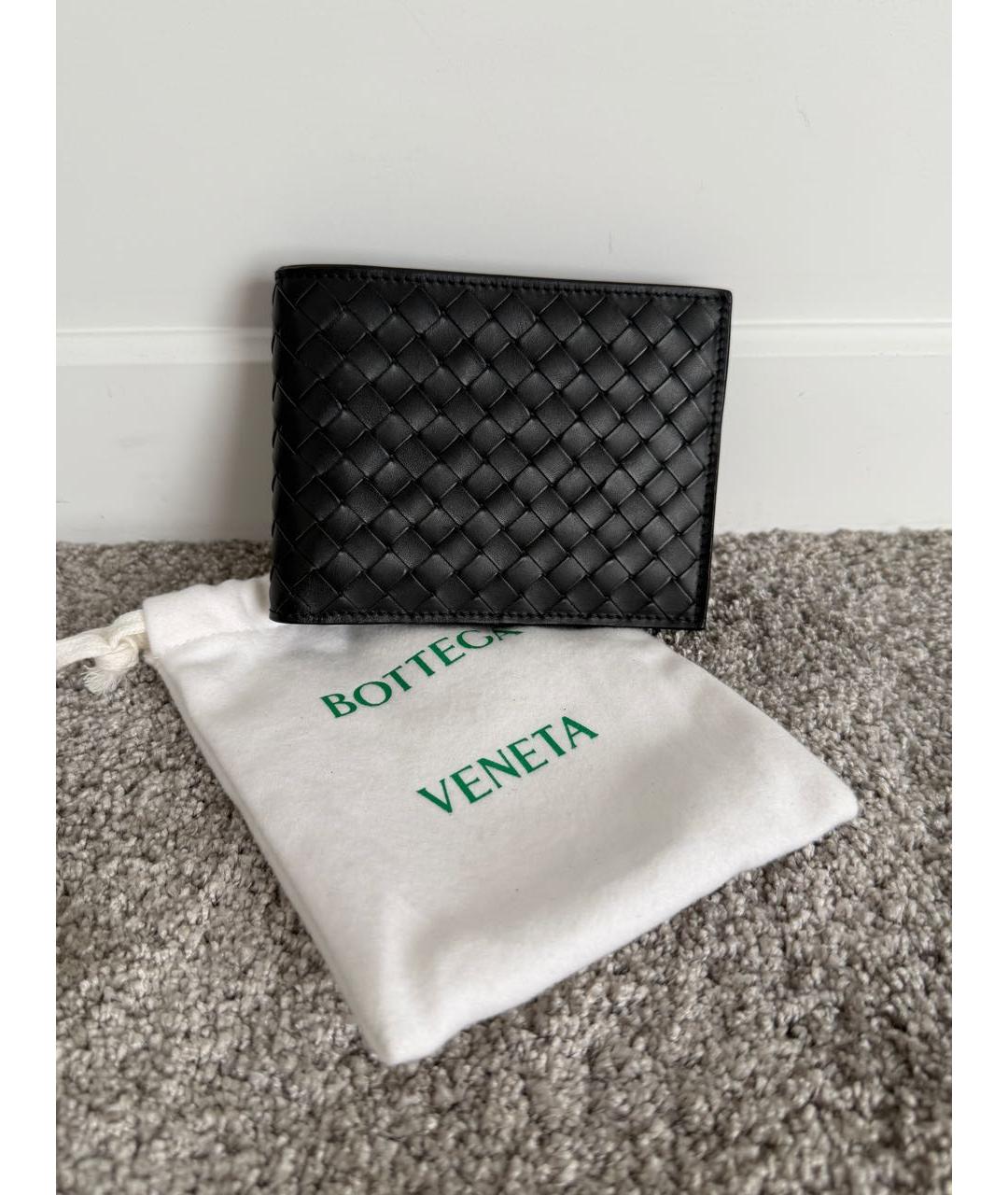 BOTTEGA VENETA Черный кожаный кошелек, фото 4