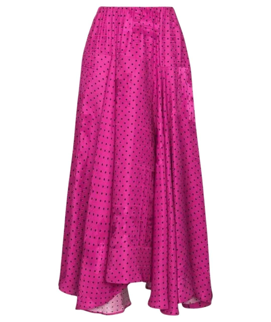 BALENCIAGA Фуксия шелковая юбка макси, фото 1